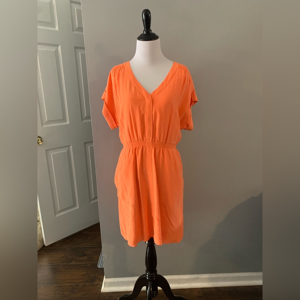 Broadway & Broome Madewell Silk Dress Tangerine size 6 NWT